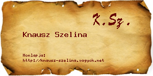 Knausz Szelina névjegykártya